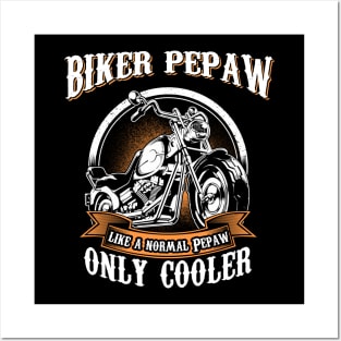 Only Cool Pepaw Rides Motorcycles T Shirt Rider Gift Posters and Art